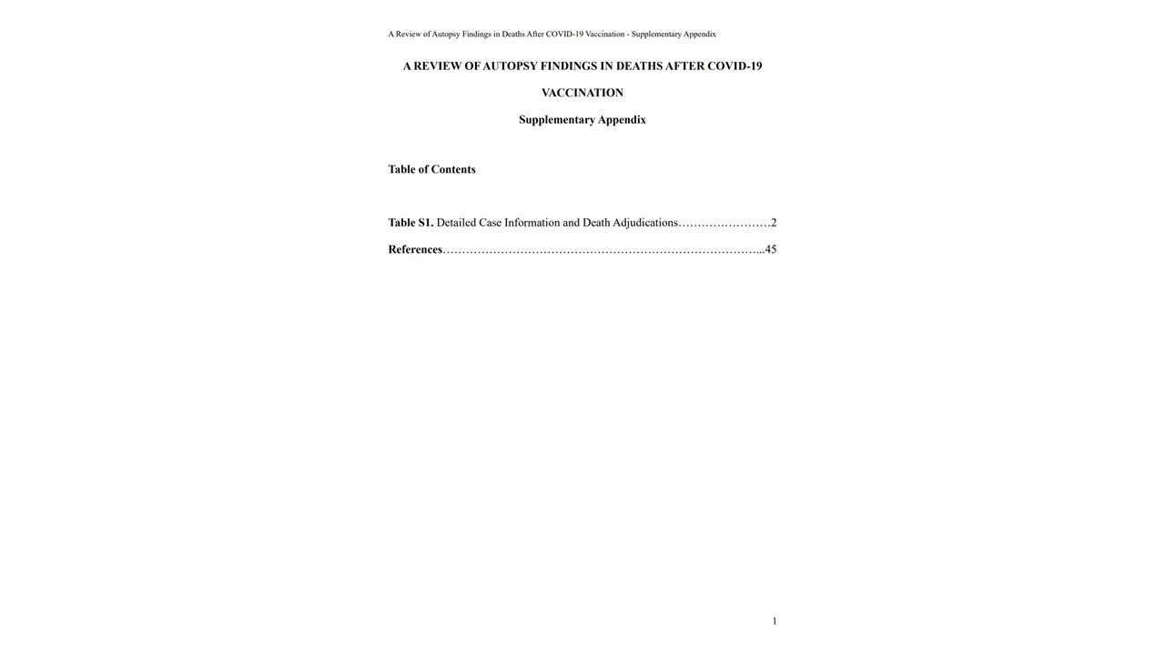 Front Page of the Supplemental Appendix