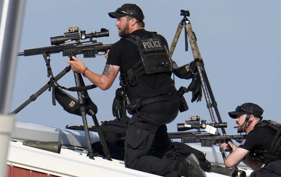 Second Picture of snipers on the roof of the Butler Farm pointed at 3 o'clock direction